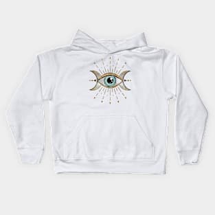 Eye - Triple Moon - Gemstone and gold Kids Hoodie